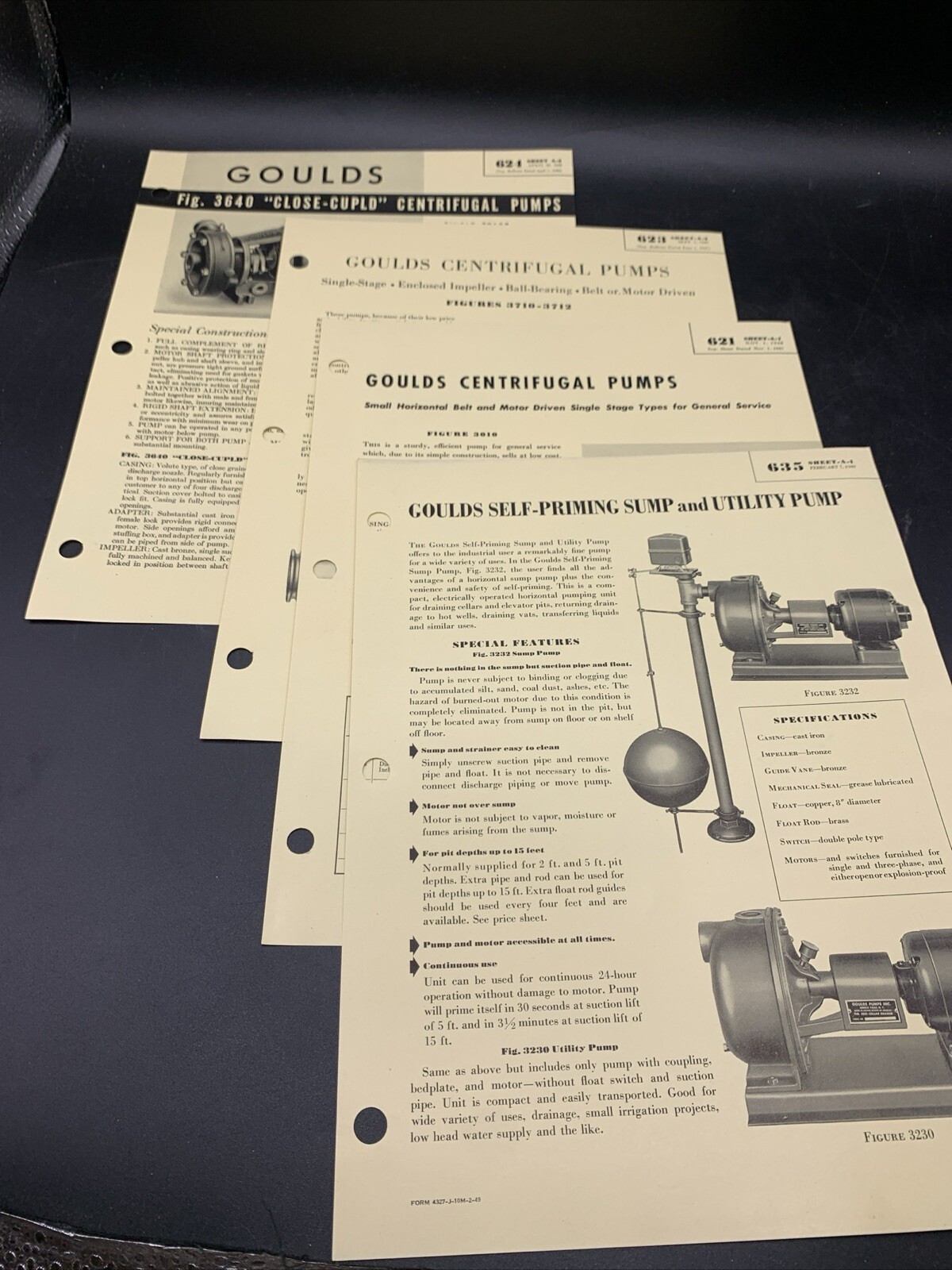 Large Lot 1940’s Goulds Pumps Sales Brochures-Install-Maintenance-Price Lists