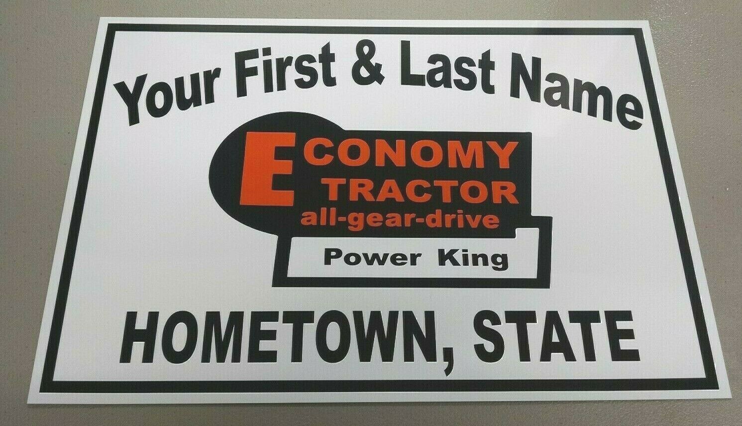 PERSONALIZED ECONOMY TRACTOR ALUMINUM NAME SIGN
