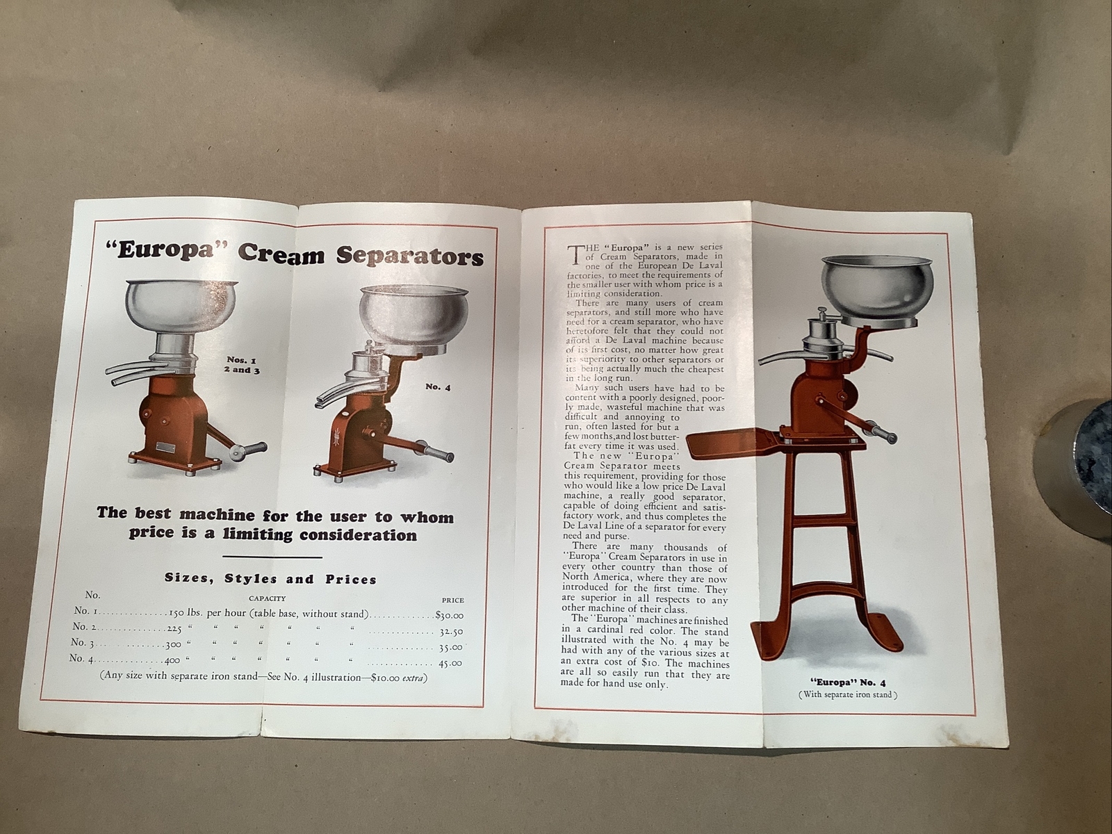 1930s Europa Brochure De Laval Separator INV-P0541