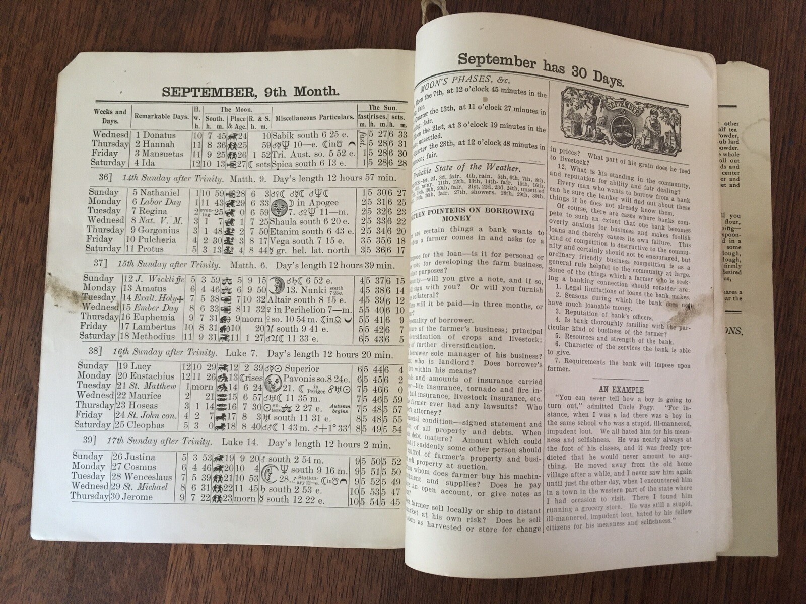 Vintage 1926 John Bear Baer&rsquo;s Agricultural Almanac Lancaster PA