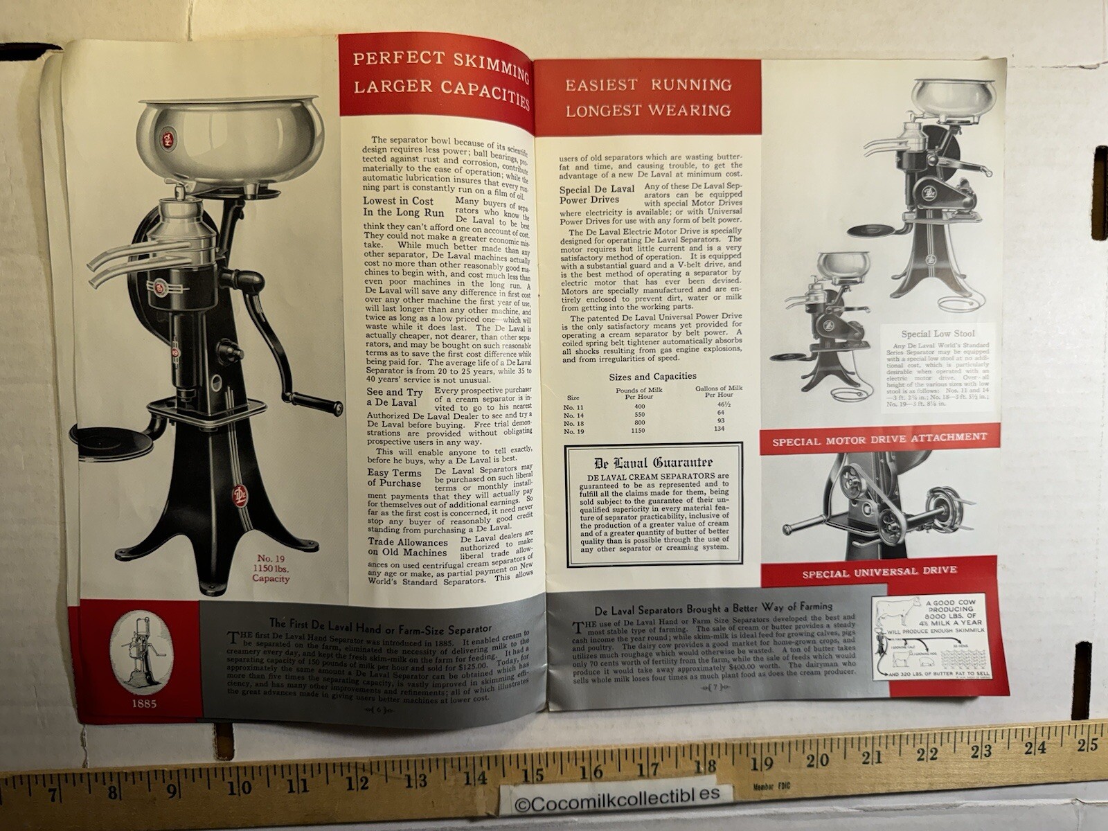 Vintage 1965 De Laval Cream Separators Farm & Dairy Sizes Brochure