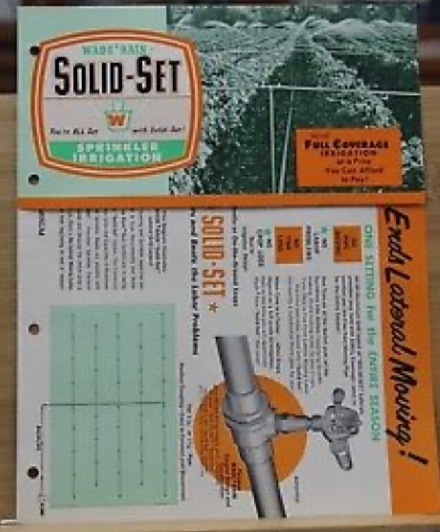 Brochure Wade Rain SOLID SET SPRINKLER Irrigation VINTAGE Portland Oregon OR