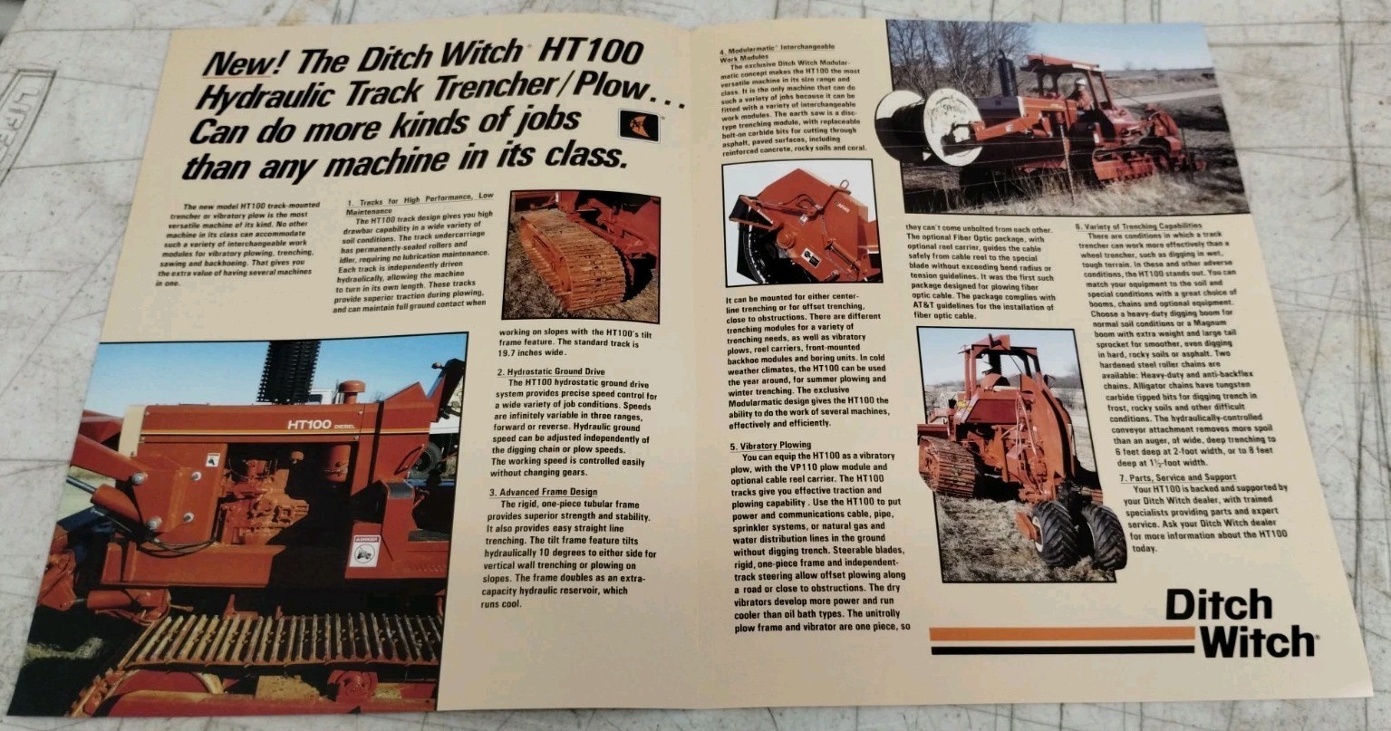 Ditch Witch HT100 Information And Sales Brochure