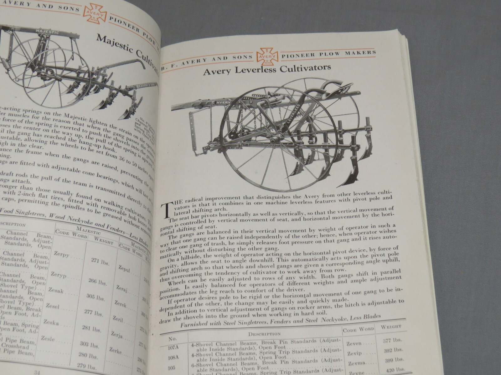 Vintage BF Avery Plows Implements GENERAL Catalog Color Plates 90pgs 32