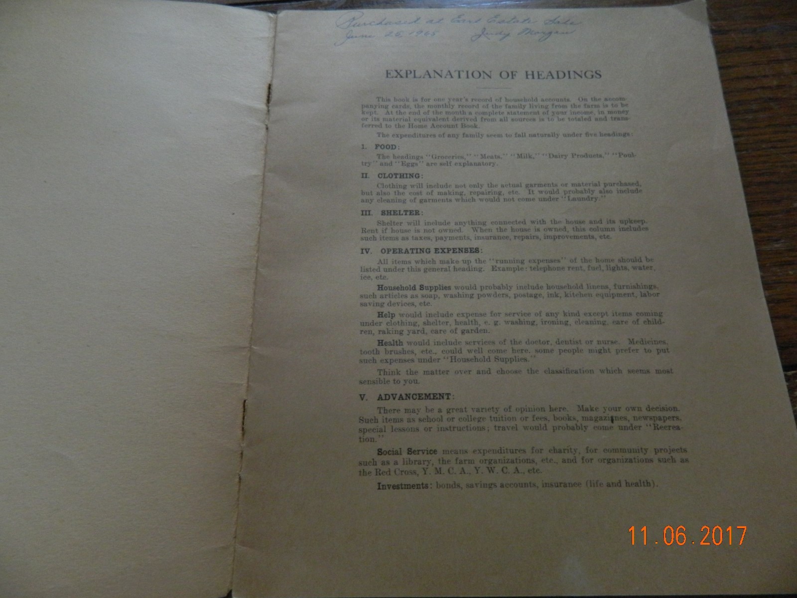 PURDUE UNIVERSITY ANTIQUE HOME ACCOUNT BOOK 1920&rsquo;S
