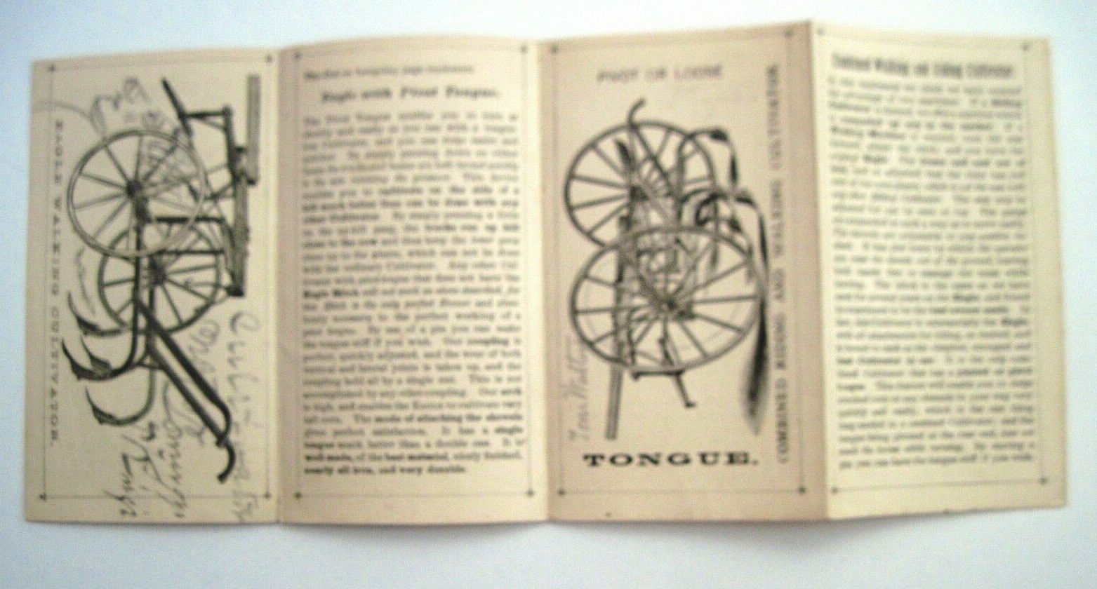 1880 Pull-Out Advertising Brochure for « Eagle Cultivator » w/ Great Pictures *
