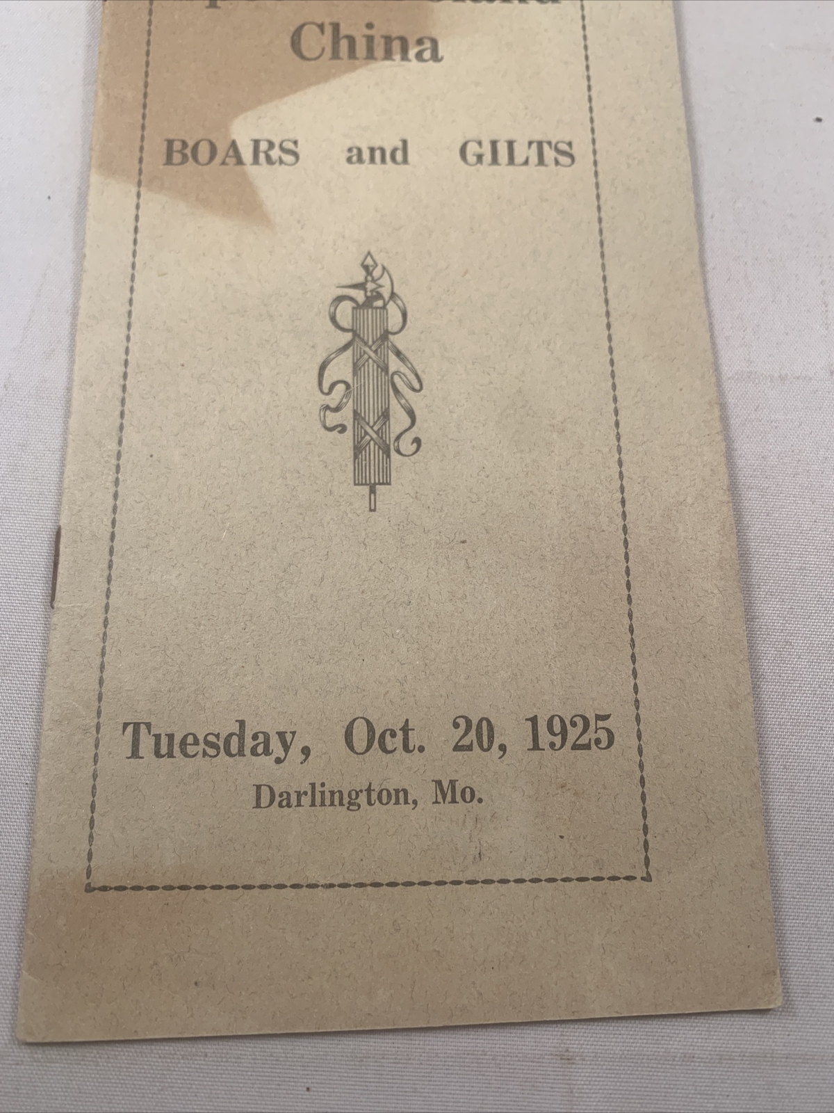 1925 Hog Sale Brochure Wilson’s Prolific Poland China Pig Farm Darlington MO
