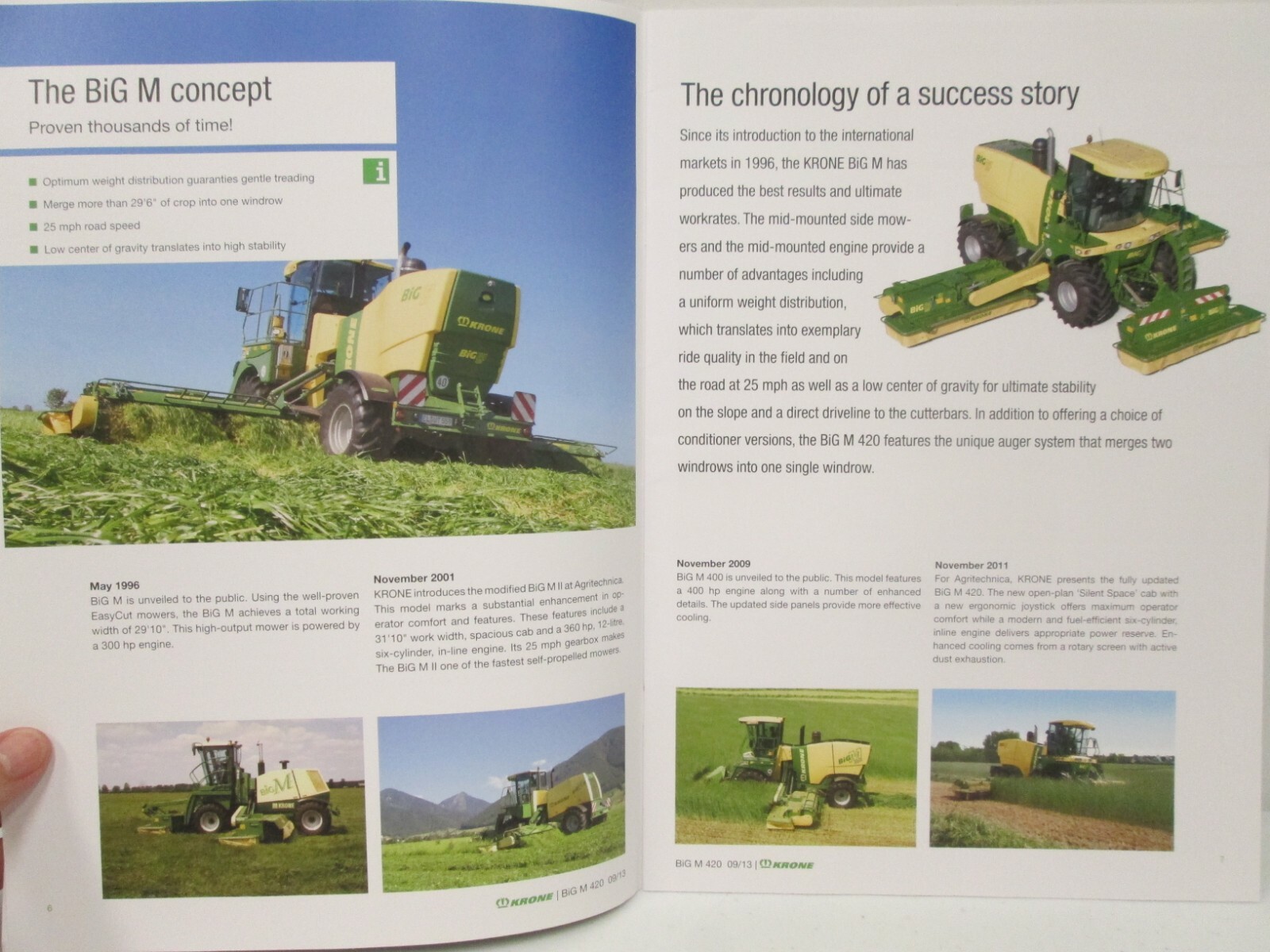 Krone Big M 420 Mower Conditioner Tractor Sales Brochure Agriculture 2013 Specs