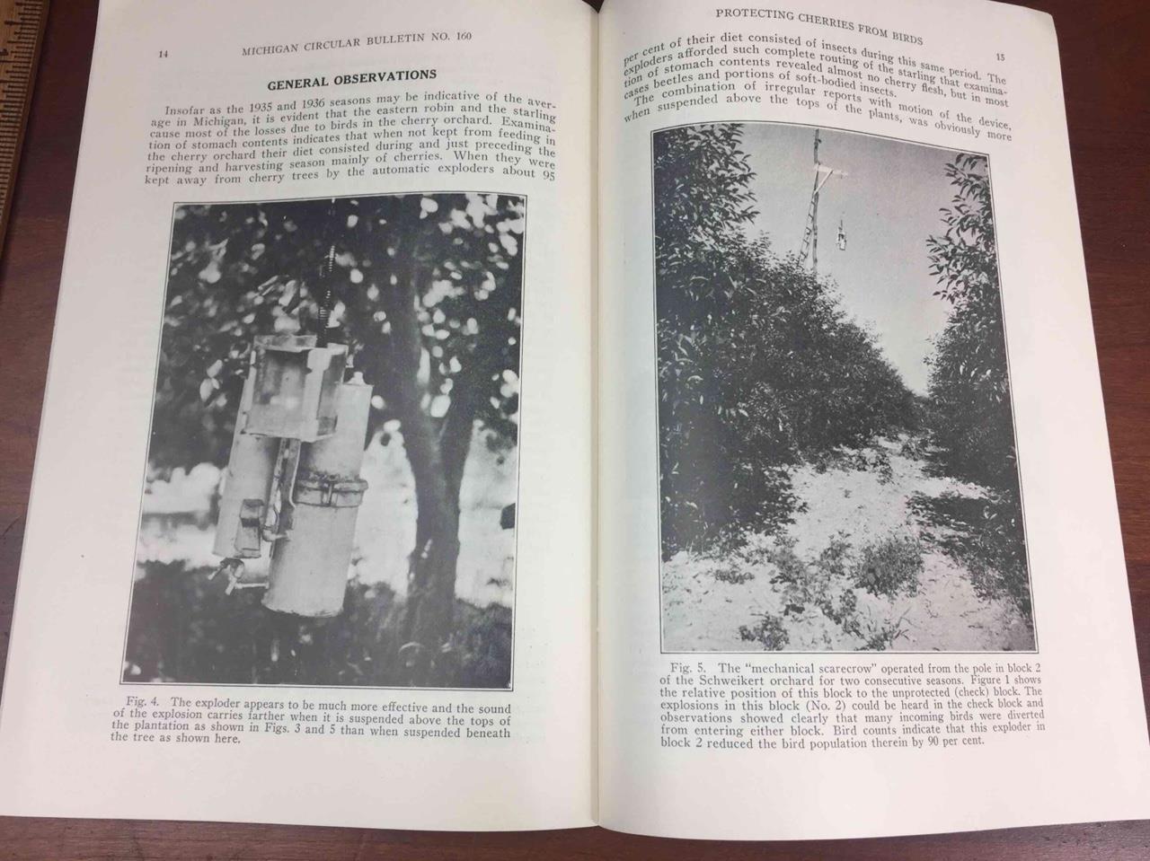 Vintage 1937 MSU Michigan State College Protecting Cherries from Birds 22 pgs