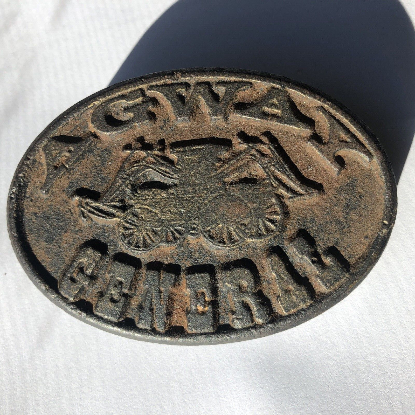 CAST IRON AGWAY GENERAL ANTIQUE FARM EQUIPMENT ADVERTISING PAPERWEIGHT