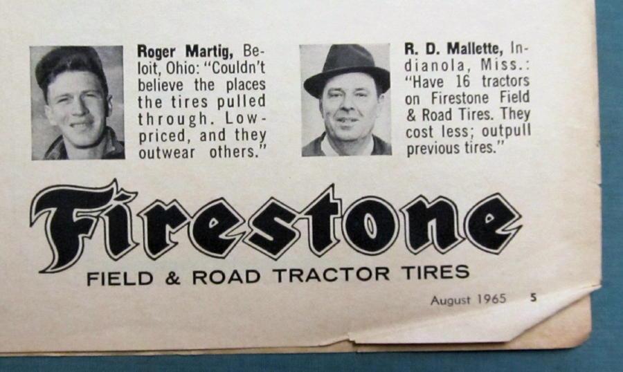 10×13.5 Original 1965 Firestone Ad Features Roger Martig of Beloit, Ohio