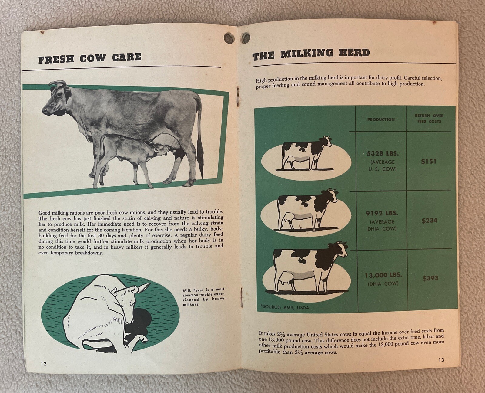 Vintage 1955 McMillen Feed Mills Management Manual FOR DAIRY Booklet