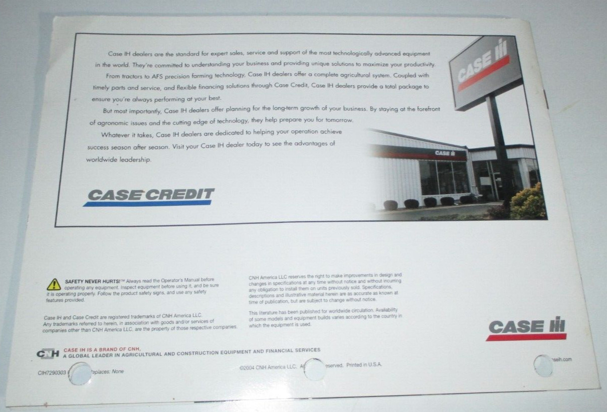 Case IH AFS Accuguide Autoguidance System Sales Brochure Literature 2004 CIH OEM