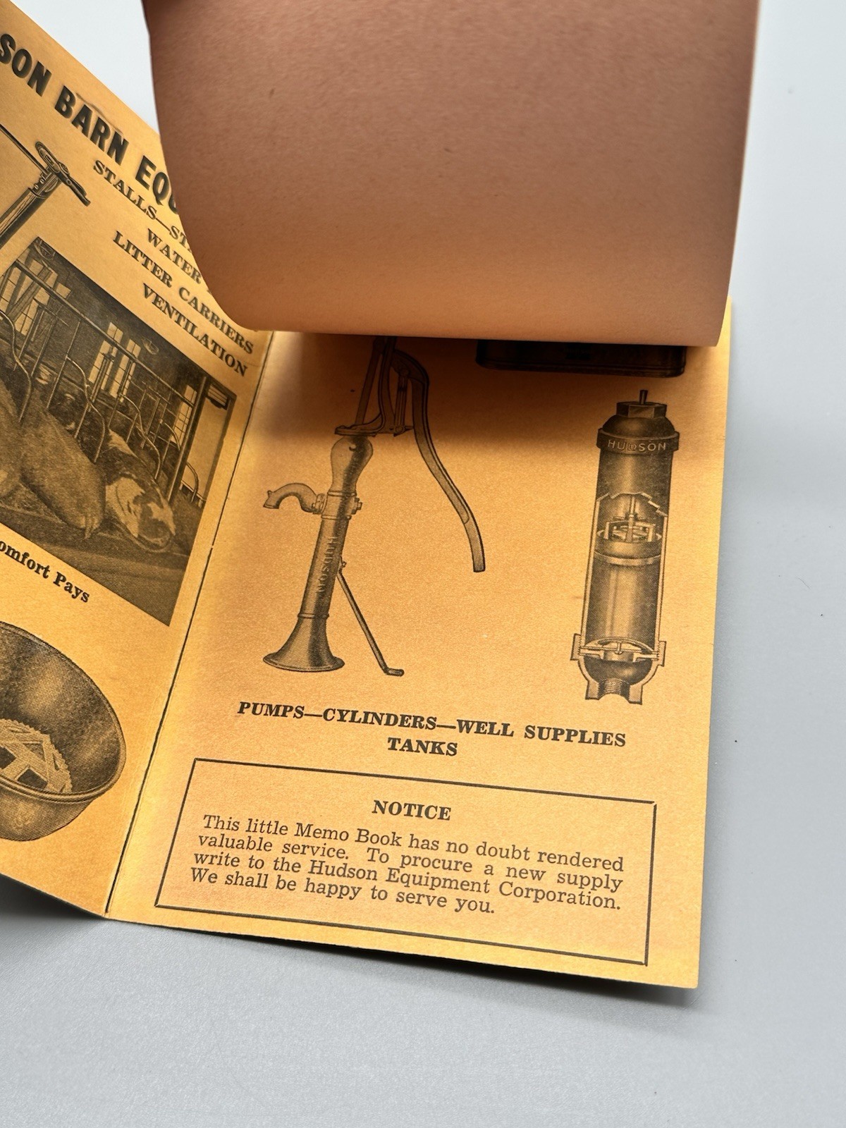 Hudson Equipment Corporation Memo Book UNUSED 3.5&Prime; x 5.5&Prime; Early 1900&rsquo;s!