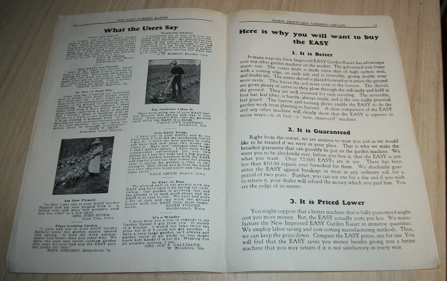 VINTAGE 30s-40s BETTER GARDENING BROCHURE EASY MFG. CO. LINCOLN NEBRASKA 19 PAGE