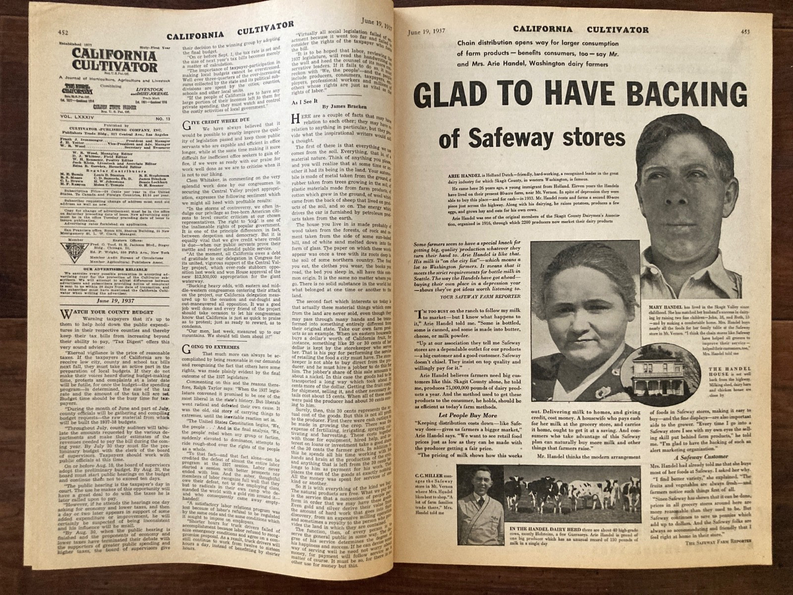 California Cultivator Agricultural Newspaper 1937 Biweekly Lot of 15 VHTF