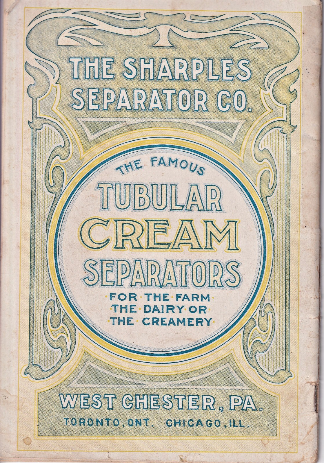1910 Sharples Tubular Cream Separator Catalog Models Price List West Chester PA