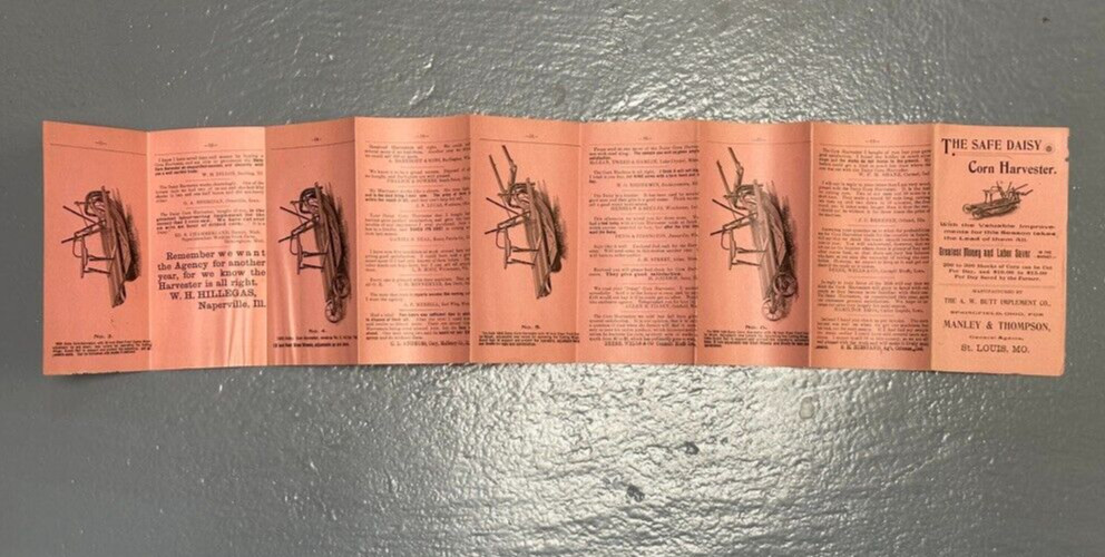 1890s DAISY CORN HARVESTER Farm Machinery Advertising BUTT IMPLEMENT 10-Panel