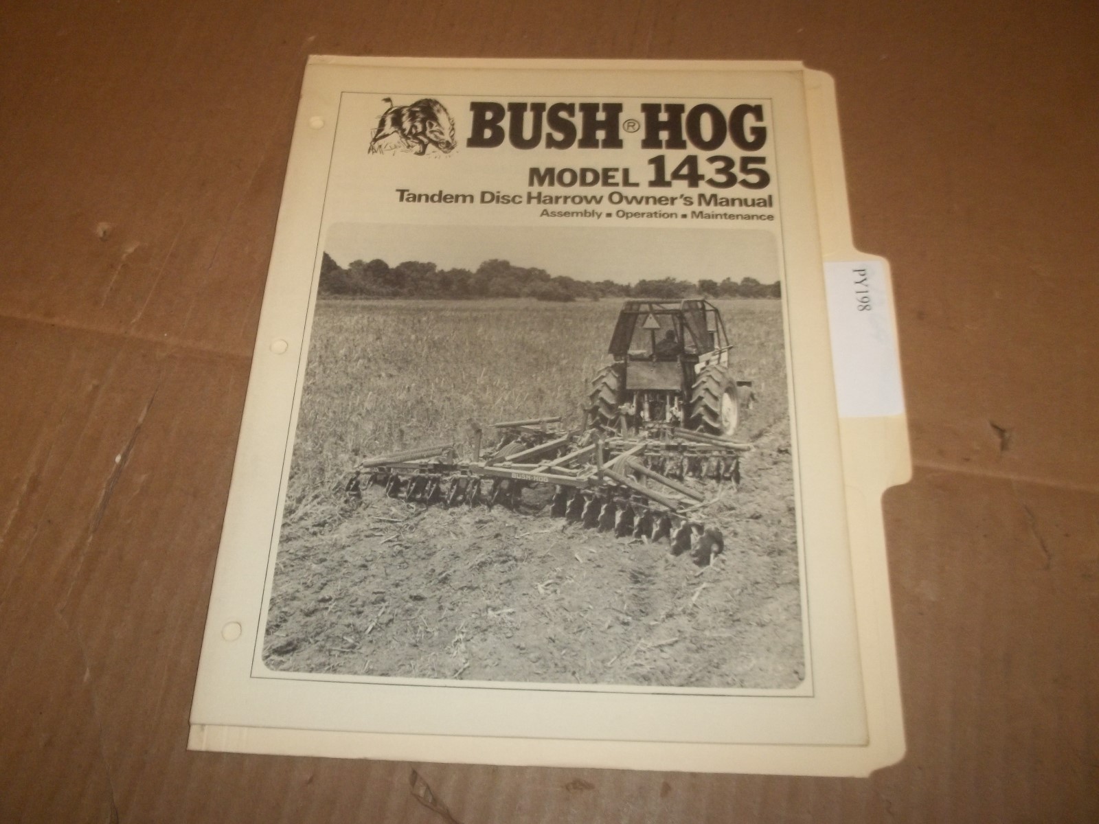 PY198) Bush Hog Operator Manual 1435 Tandem Disc Harrow