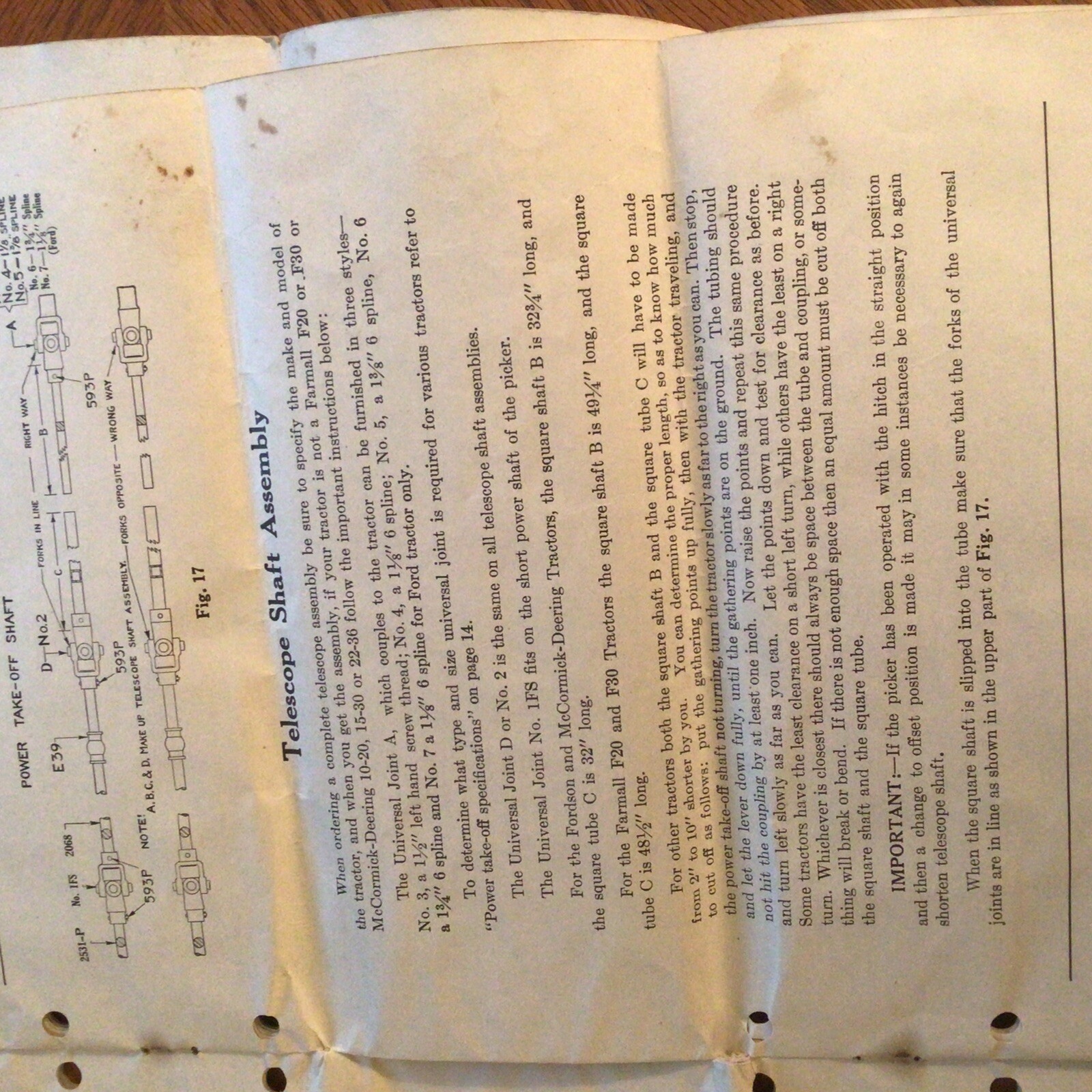 Vtg New Idea Instructions Repair Parts List Setup No. P-139 One Row Corn Picker