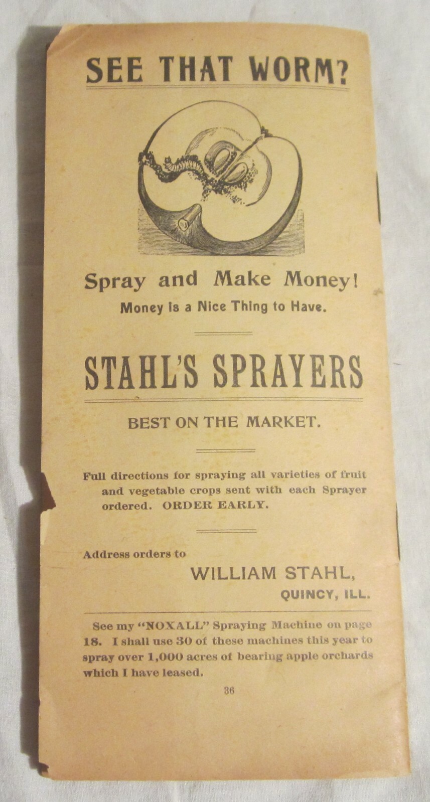 EXCELSIOR FRUIT SPRAYING OUTFITS Catalog – WILLIAM STAHL, Quincy, Illinois, 1900