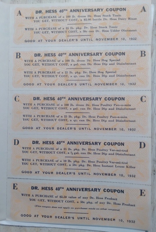 1932 Dr. Hess & Clark, Inc 40th Anniv Ad Booklet Stock Tonic Spray Ashland Ohio