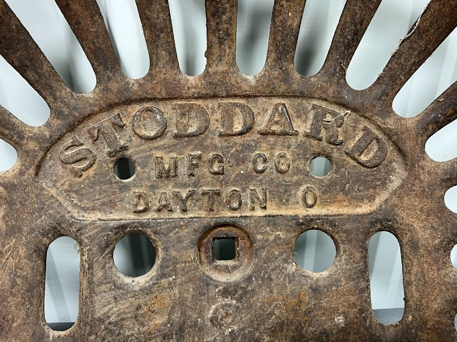 Vintage STODDARD Cast Iron Seat Implement Equipment Mower Plow DAYTON Ohio