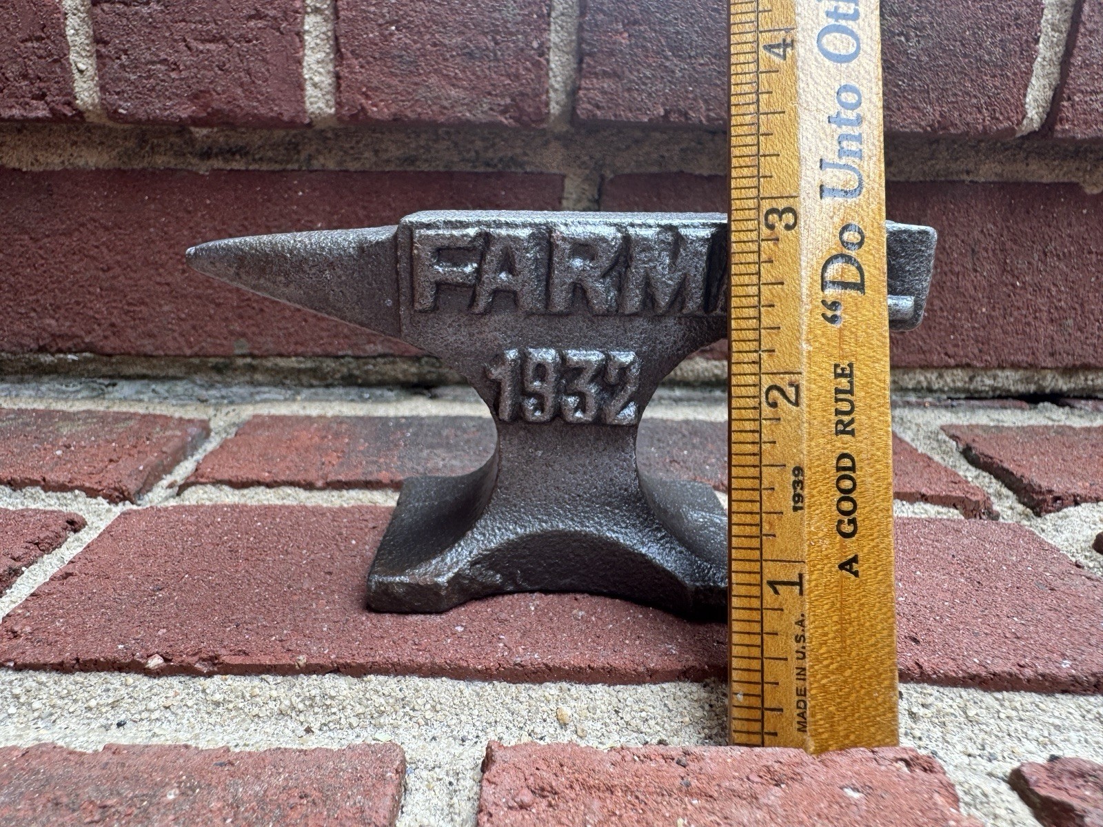 FARMALL 1932 Cast Iron Embossed Mini Anvil – Blacksmith Farm Tractor
