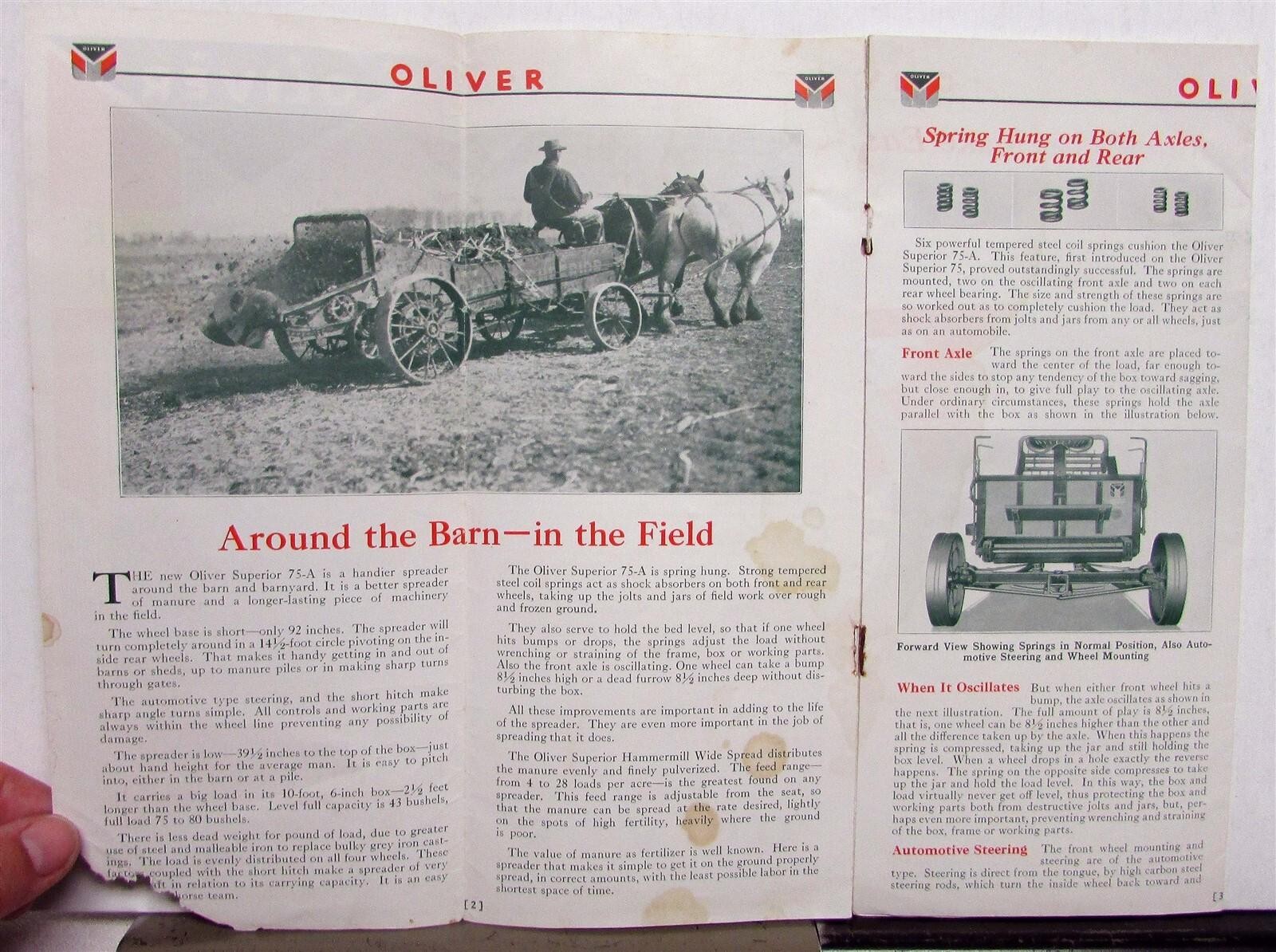 1932 Oliver Superior Spreader Specifications Agricultural Sales Brochure