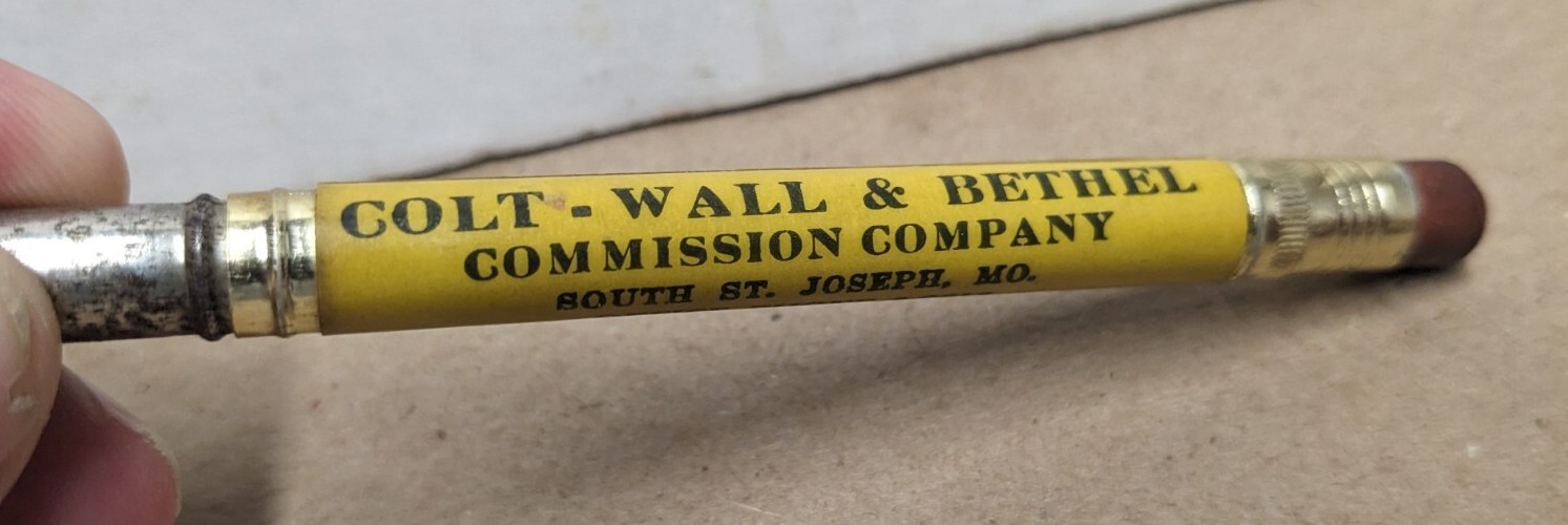 Vintage Colt-Wall & Bethel Commission Co. St. Joseph Missouri Mo Bullet Pencil
