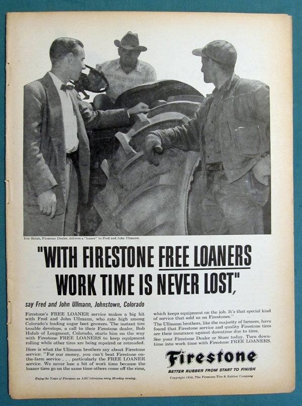 Original 1957 Firestone Ad Photo Endorsed by Bob Holub, Longmont Colorado