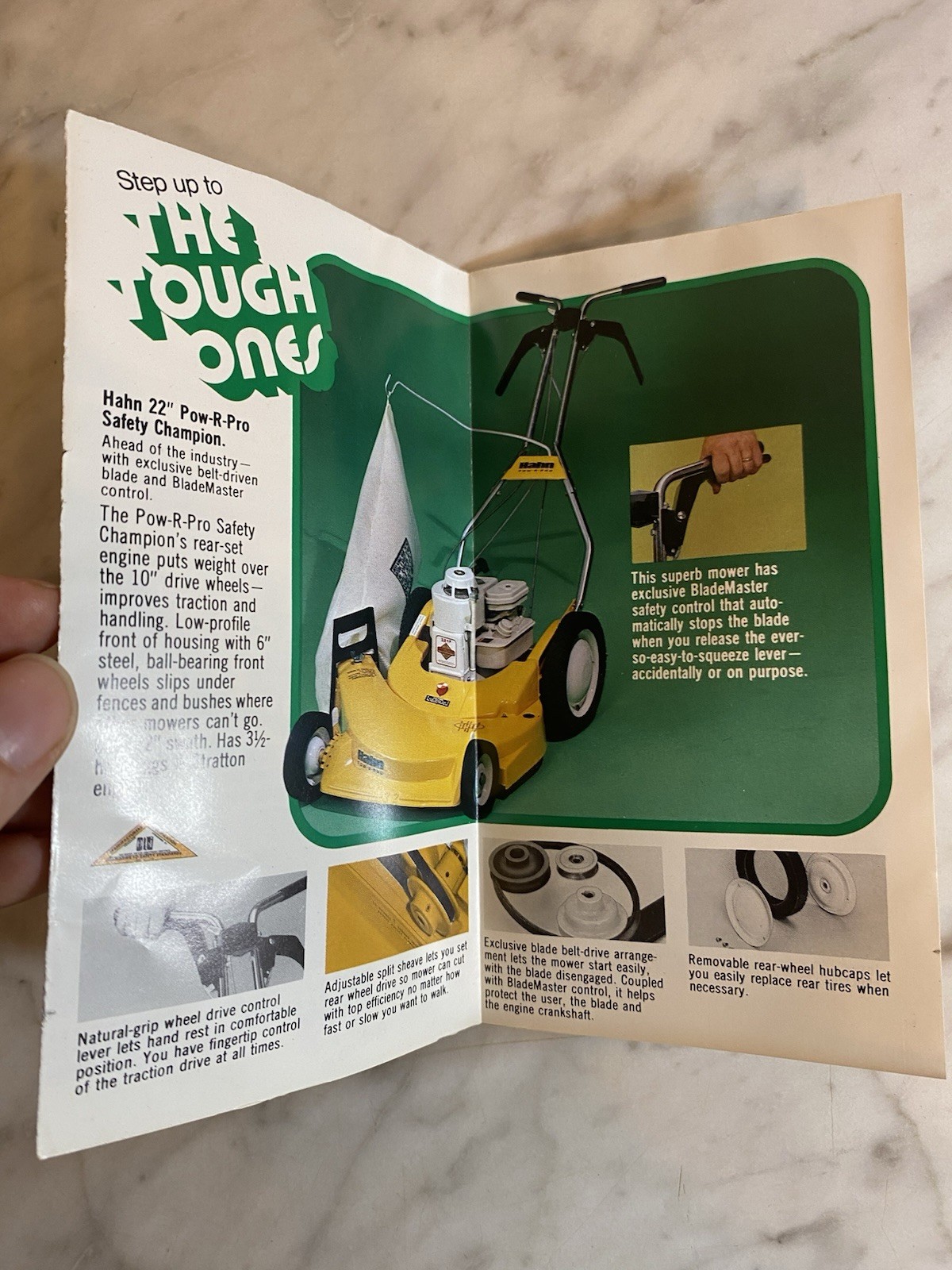 Vintage Hahn Lawn Mower & Tillers Advertising Brochure Yellow Green Agriculture