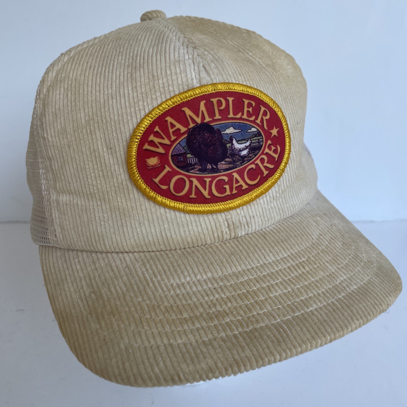 Wampler Longacre Corduroy Mesh Hat Snapback Cap Beige Yupoong