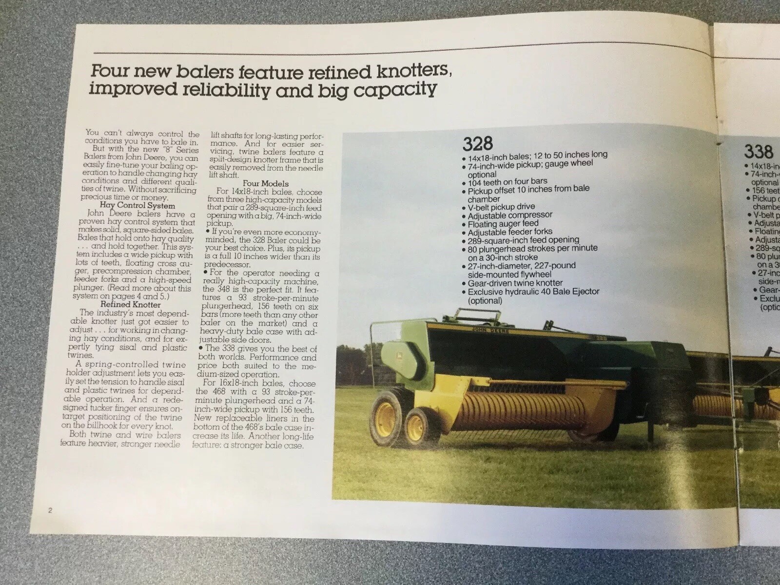 John Deere Rectangular Balers 8 Pages – 1988 Sales Brochure