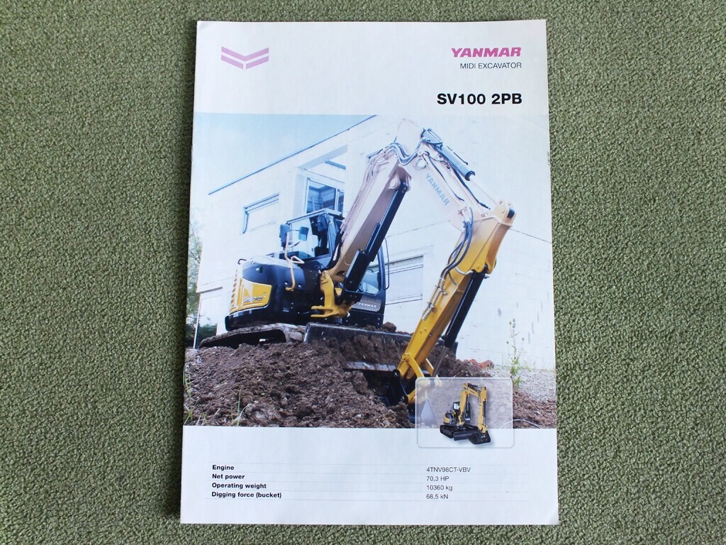 YANMAR SV100 2PB Hydraulic Midi Range Excavator Brochure Prospekt 2015