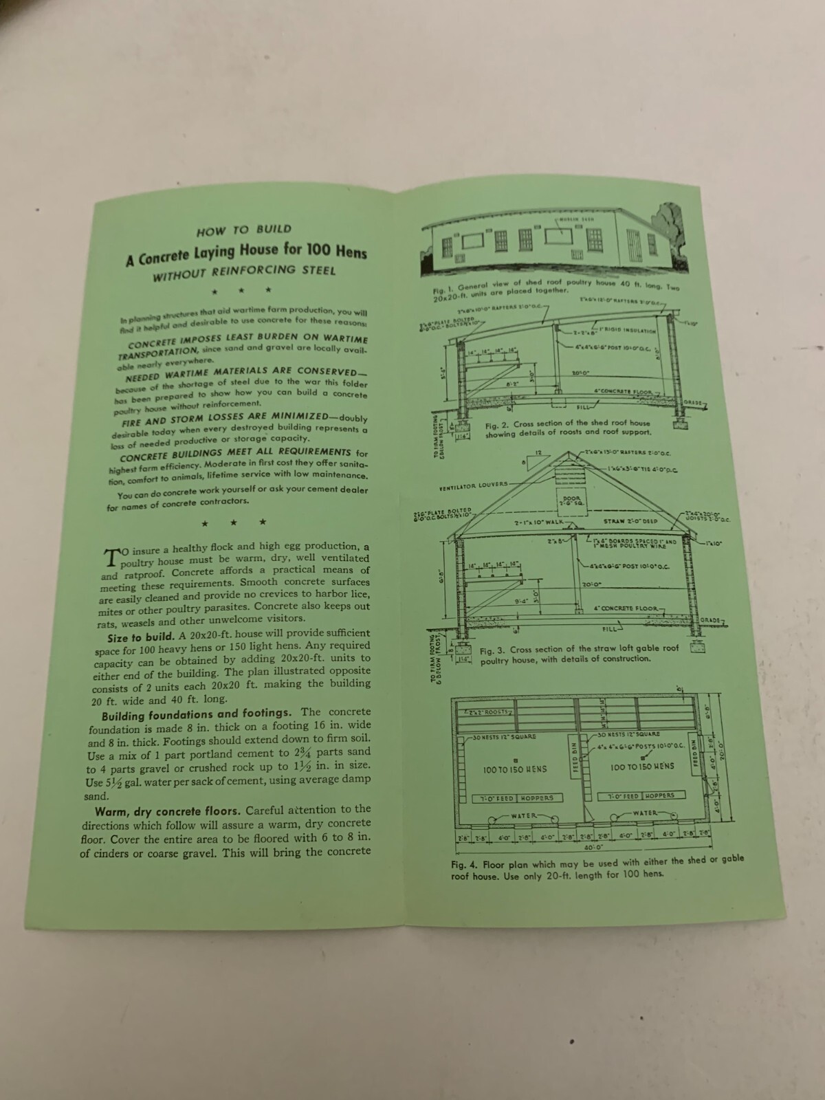 c1940 Portland Cement Co Des Moines Iowa Concrete Laying House 100 Hens Brochure