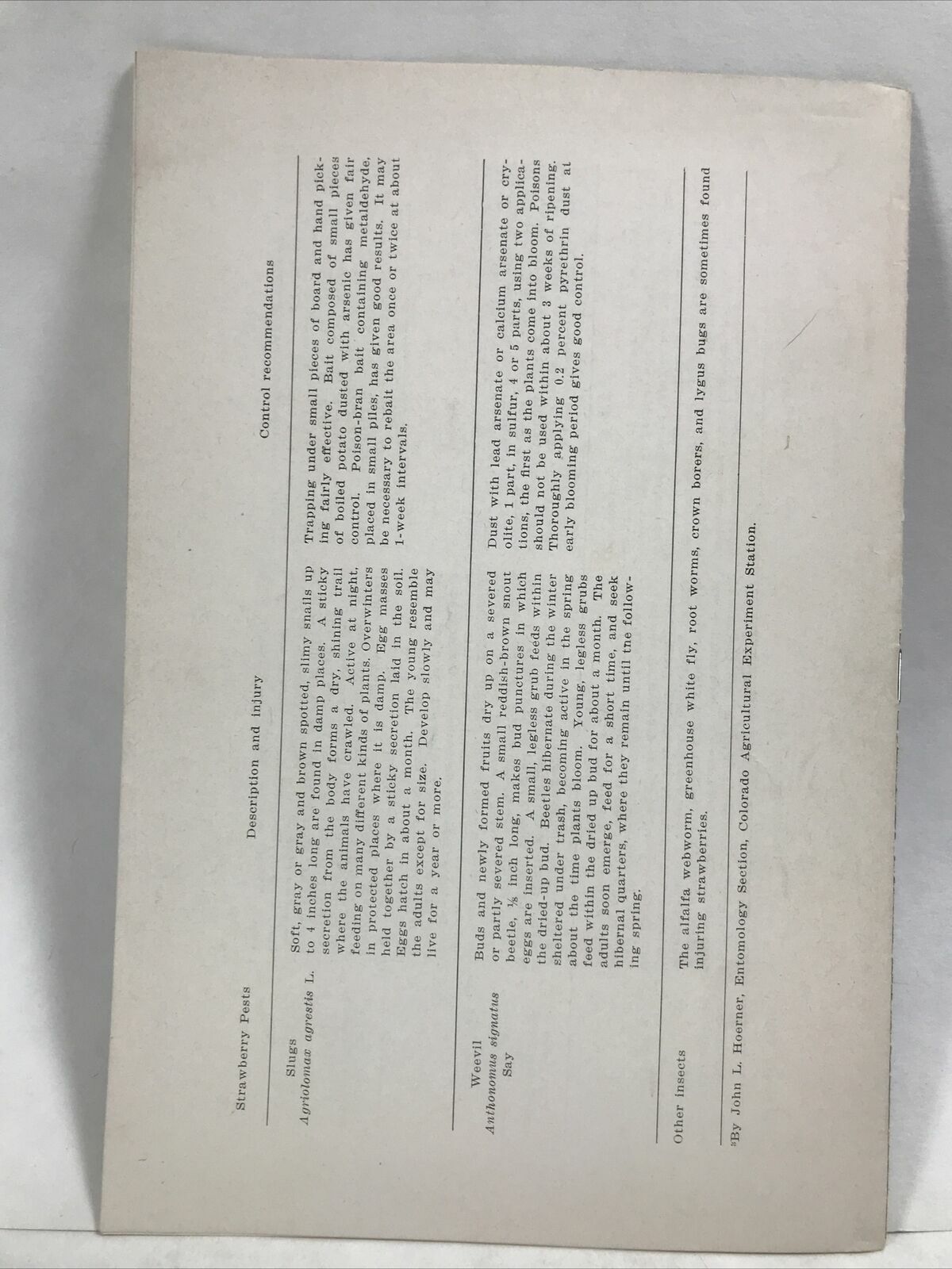 1943 STRAWBERRY PRODUCTION IN COLORADO Bulletin 481 Bryant and Beach CSU Booklet