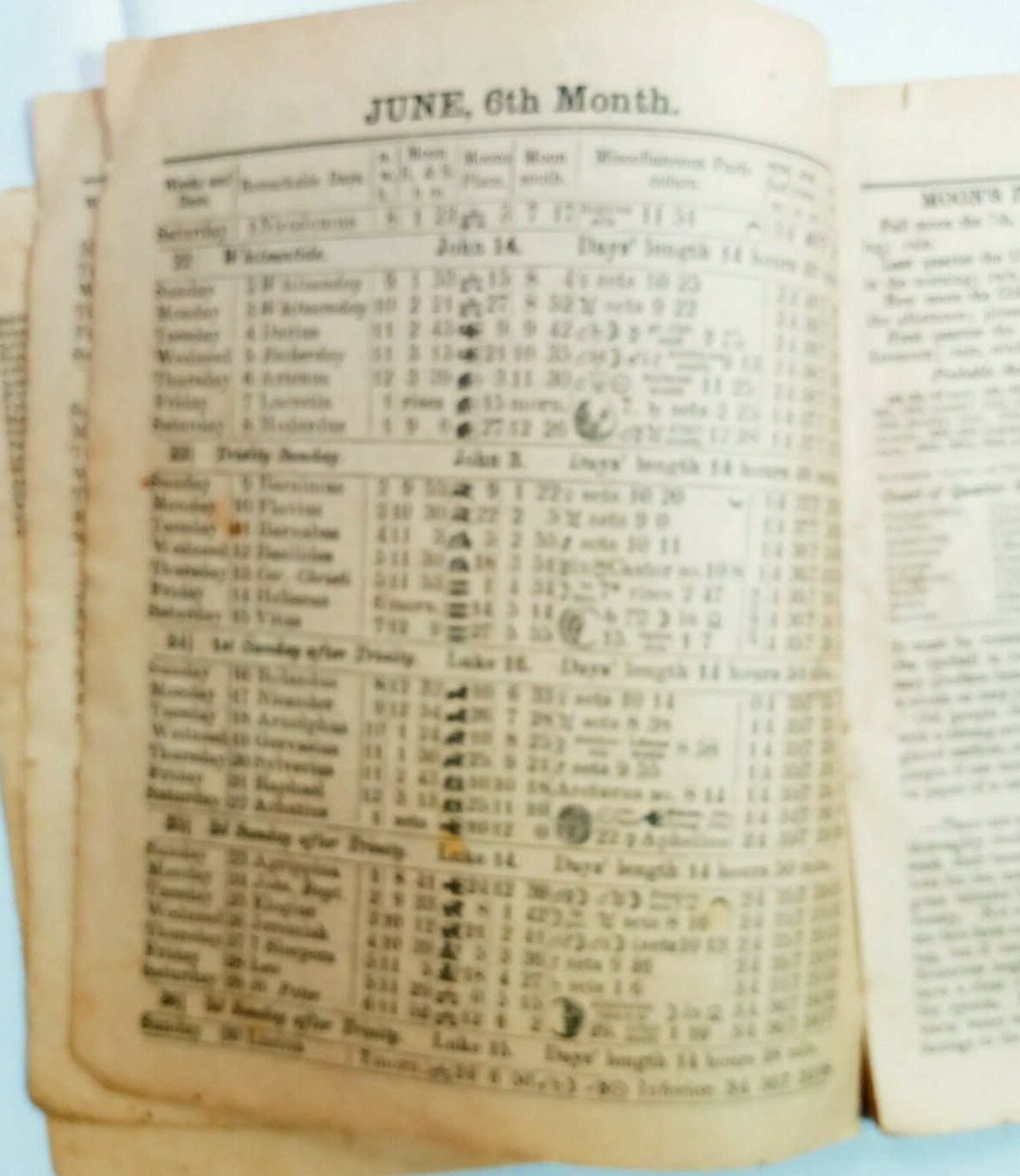 Vintage 1895 John Bear Baer&rsquo;s Agricultural Almanac Lancaster PA Antique Farmers