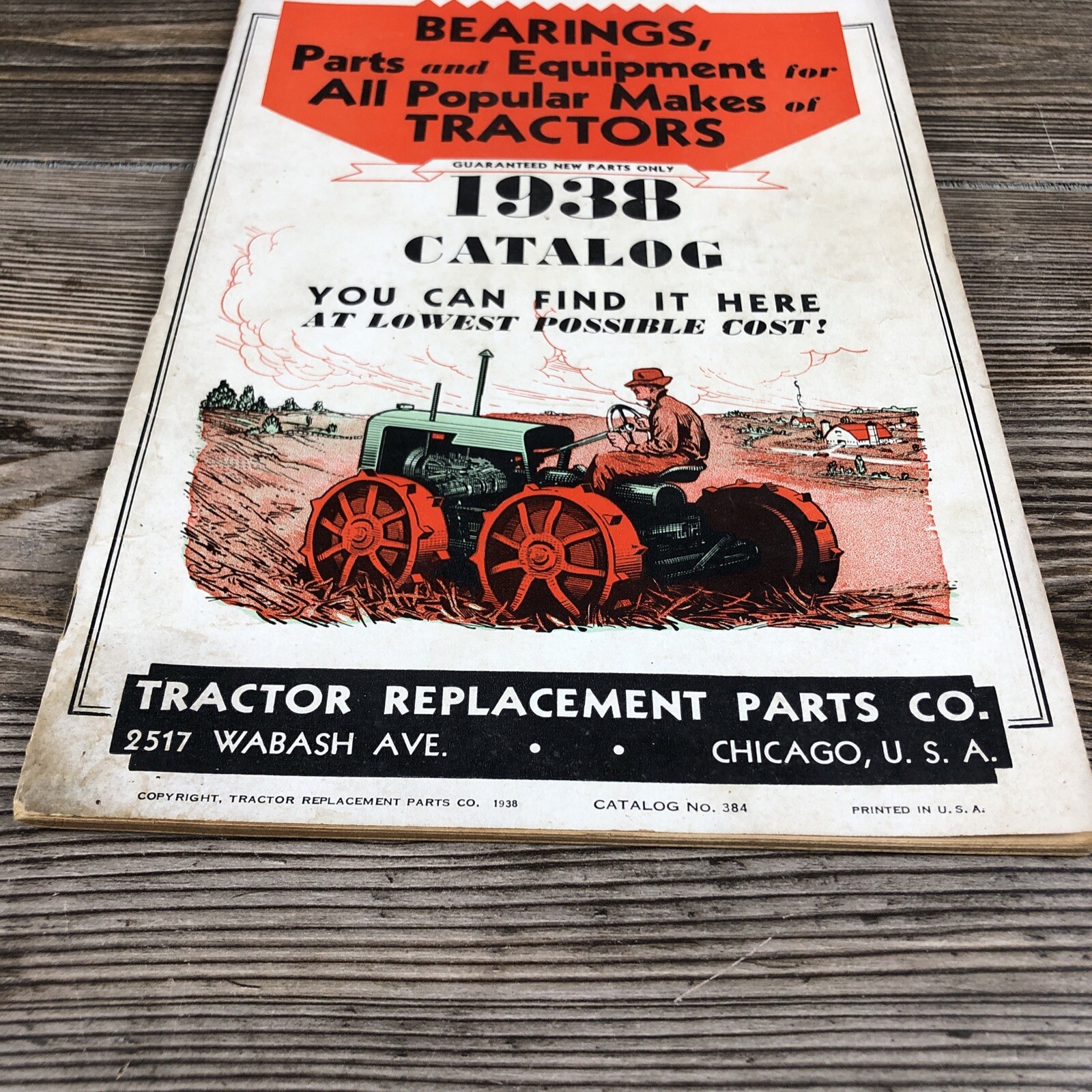 1938 Tractor Replacement Parts Co. Farming Agriculture Price List Catalog