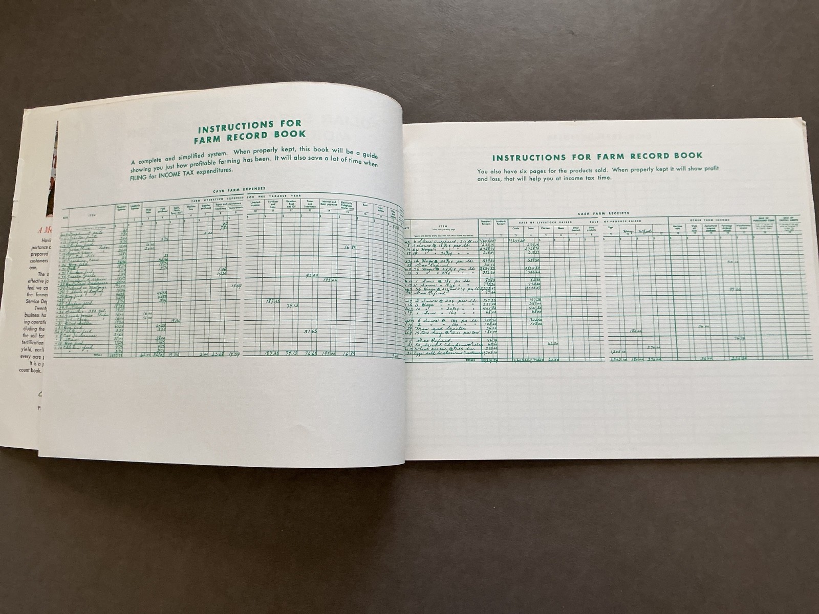 Vintage 1960 Farm Record Book – NA-CHURS Fertilizer, Marion, OH & Red Oak, Iowa
