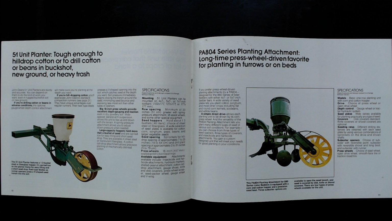 John Deere Unit Planters Vintage Agricultural Brochure 1970s Orange