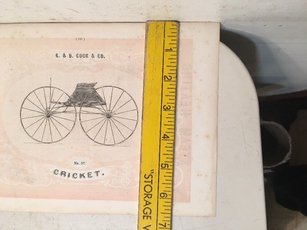 2 Antique G & D Cook Horse Drawn Carriage Advertisements Prints