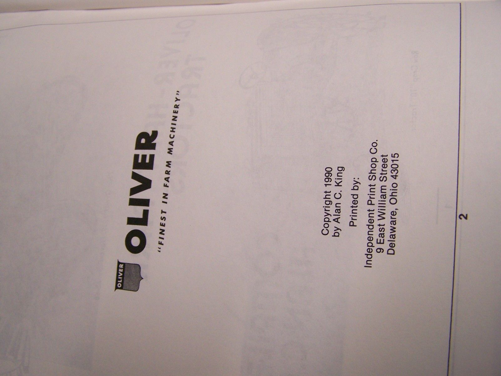 OLIVER/HART/PARR FARM EQUIPMENT DATA BOOK~ADV./BY ALAN C. KING~1898/1975 TRACTOR
