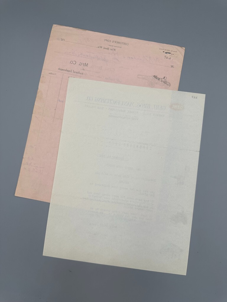 1947 GEHL BROS Farm Machinery WEST BEND WISCONSIN Advertising Vintage Letterhead
