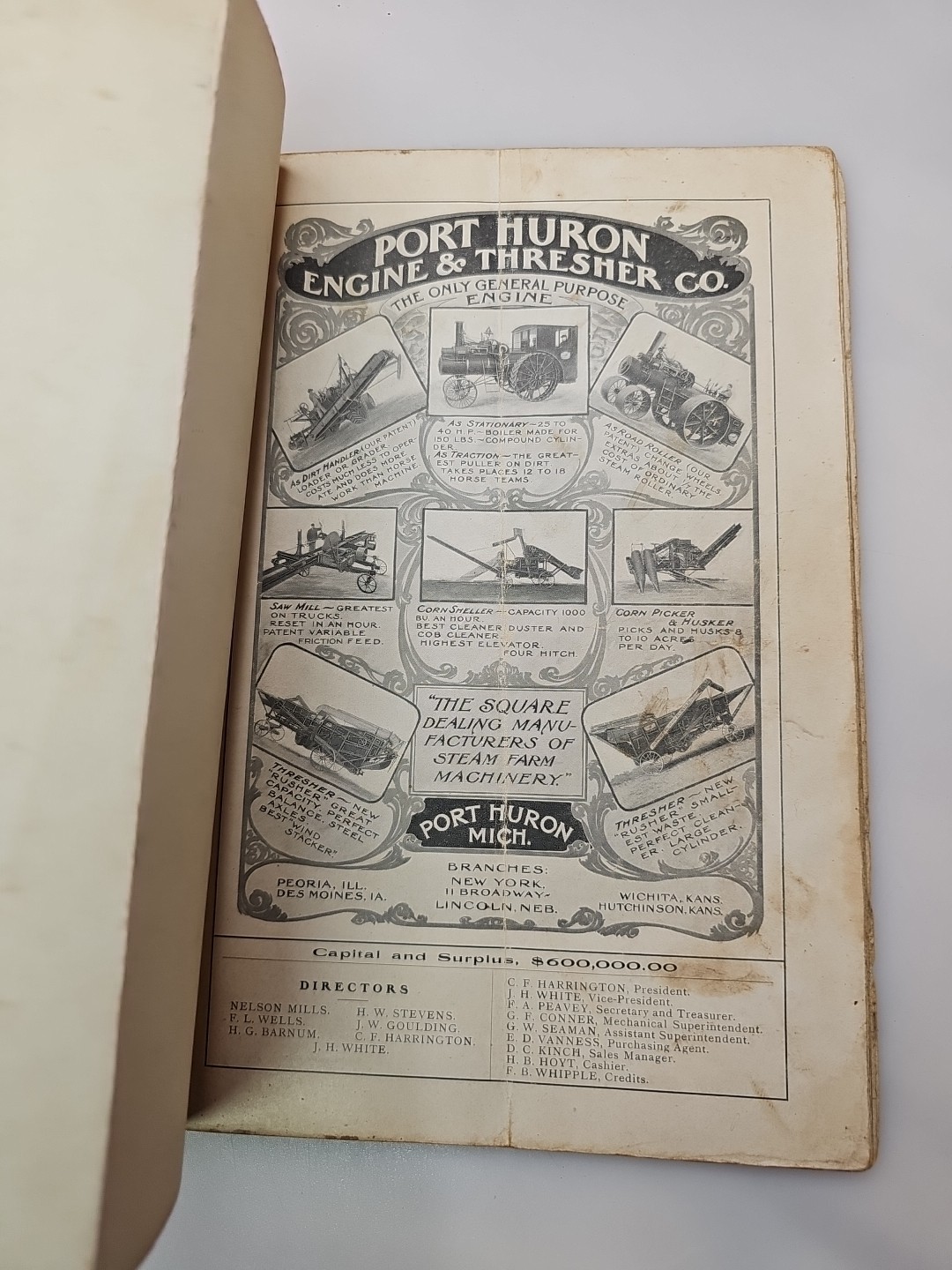Port Huron Sawing Machinery Saws Supplies 1901-02 RARE Michigan