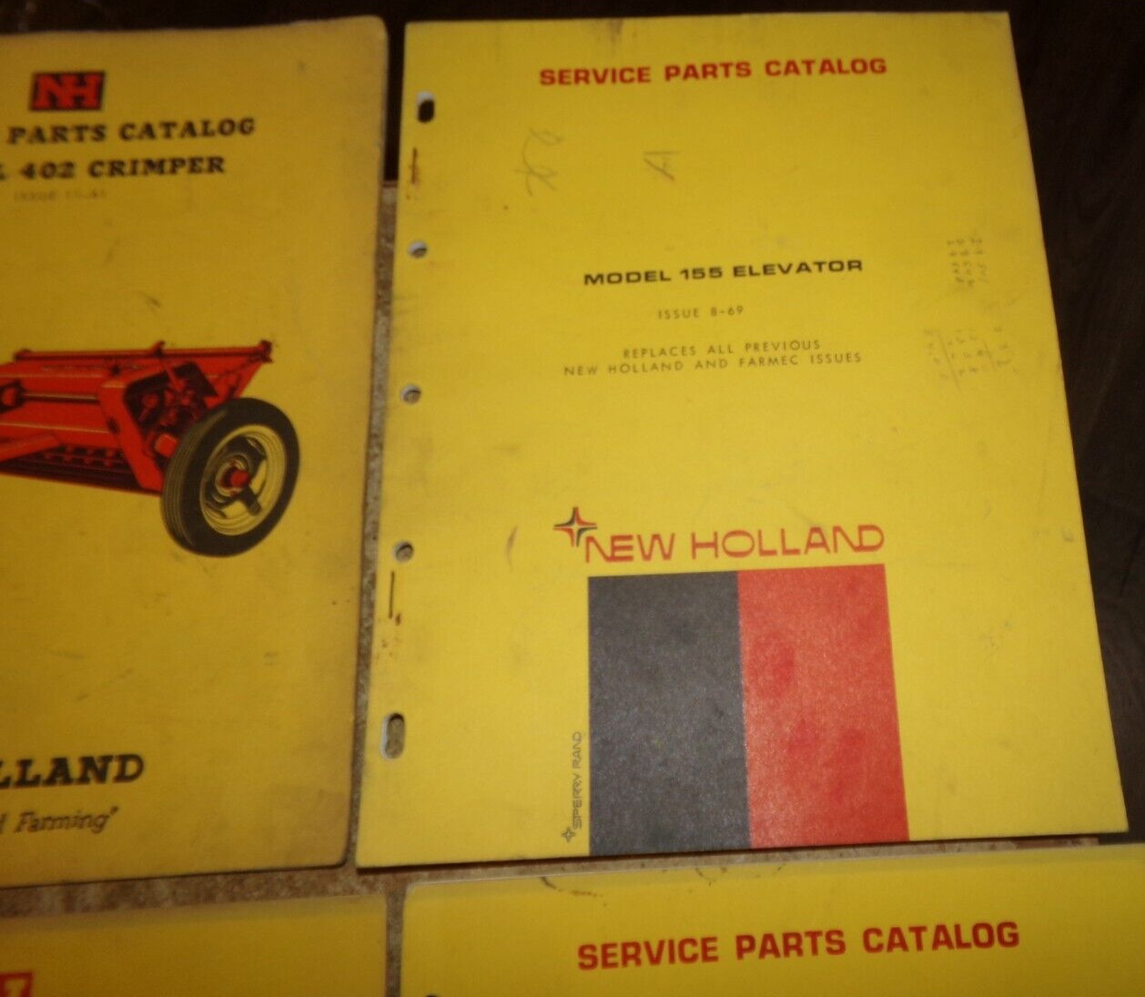 6-lot 1960&rsquo;s-1970&rsquo;s new holland equipment parts catalogs good used