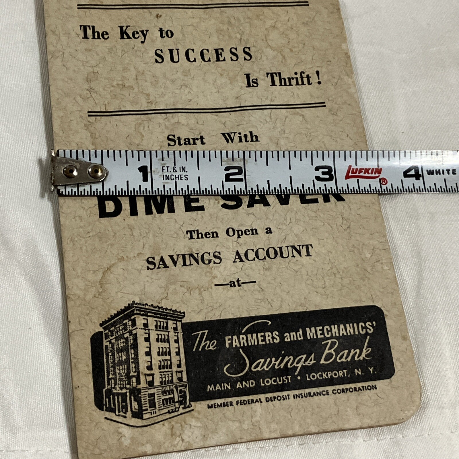 Rare Advertising VTG DIME Saver Book The Farmers And Mechanics Saving Bank