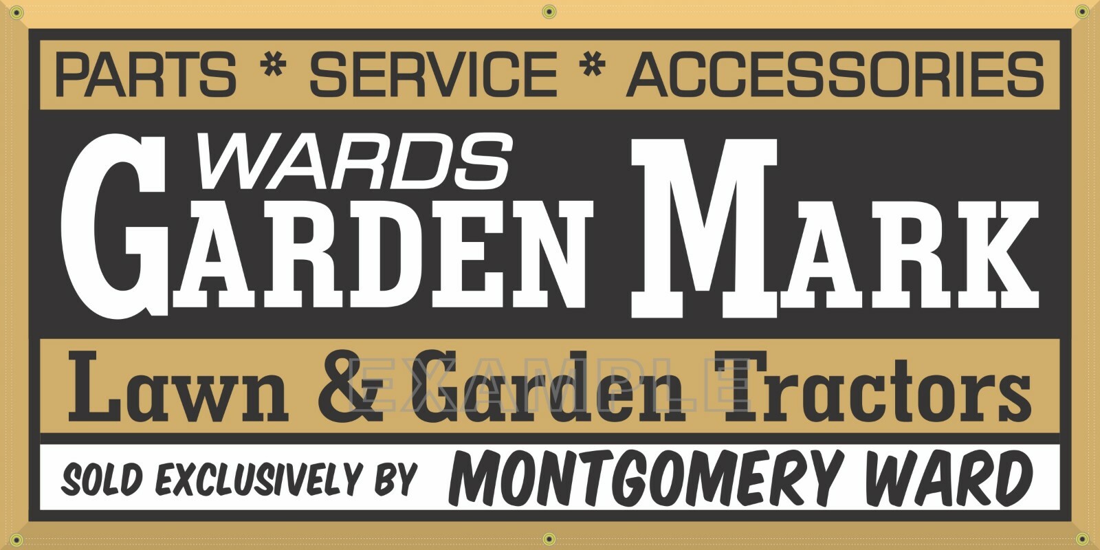 WARDS GARDEN MARK MONTGOMERY WARD LAWN GARDEN TRACTOR VINTAGE SIGN REMAKE BANNER