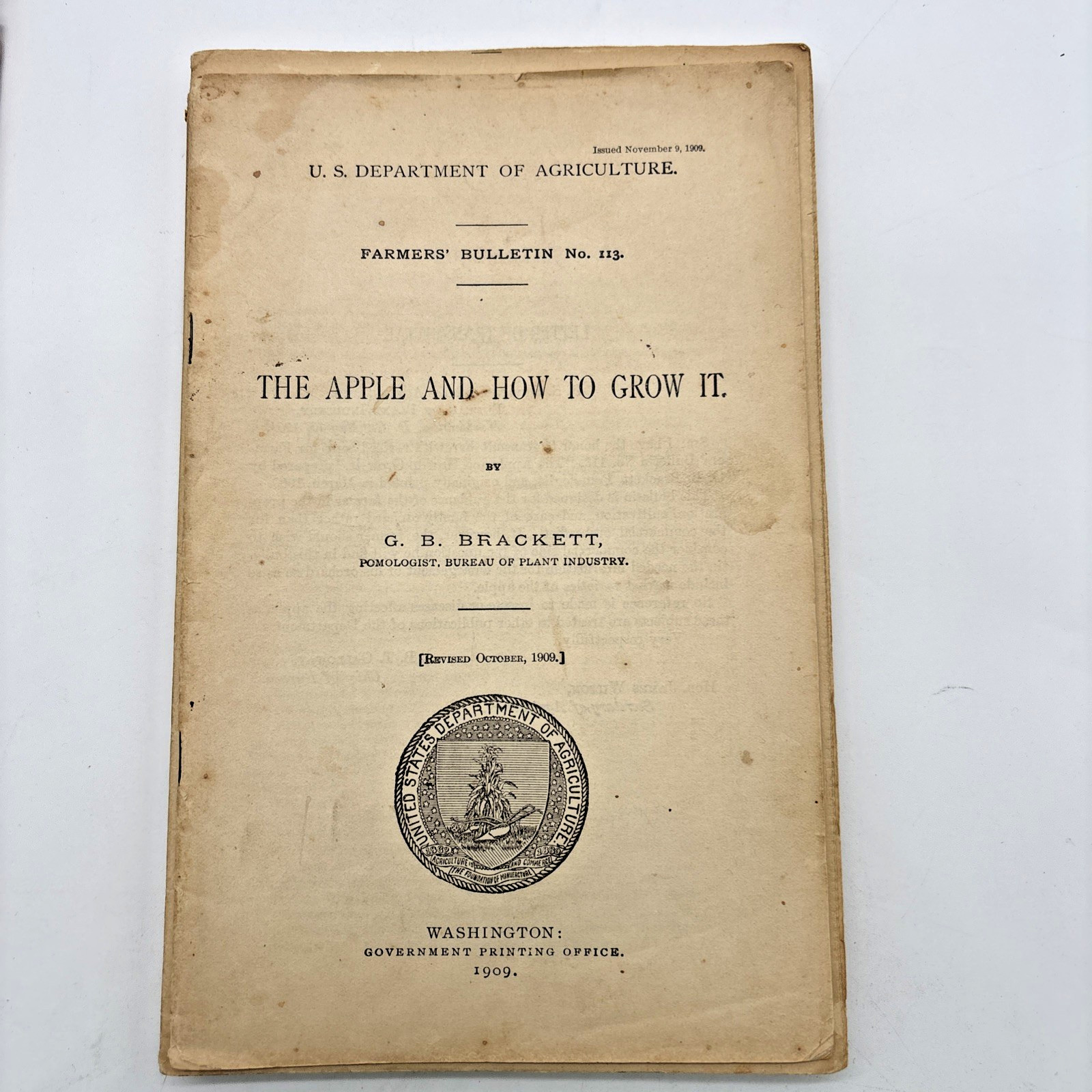 1898, 1900’s-1930&rsquo;S U.S DEPARTMENT OF AGRICULTURE FARMERS&rsquo; BULLETINS LOT OF 14