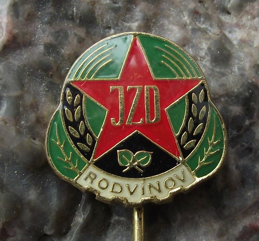 Antique JZD Rodvinov Czech Agricultural Collective Farming Union Farm Pin Badge